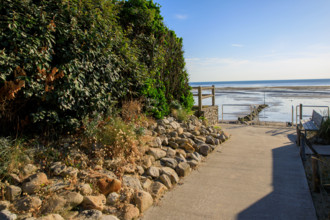 France, region Normandie, Manche, cotentin, Agon coutainville,  plage, rue dramad derriere la