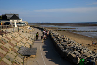 France, region Normandie, Manche, cotentin, Agon coutainville,  plage, rue dramad derriere la