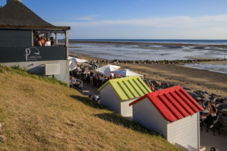 France, region Normandie, Manche, cotentin, Agon coutainville,  plage, rue dramad derriere la