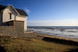 France, region Normandie, Manche, cotentin, Agon coutainville,  plage, rue dramad derriere la