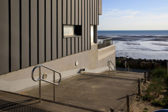 France, region Normandie, Manche, cotentin, Agon coutainville,  plage, rue dramad derriere la