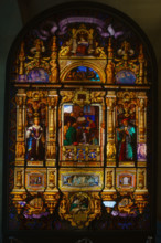 France, région Ile de France, Paris 1e arrondissement, musee du Louvre, escalier Colbert, vitrail