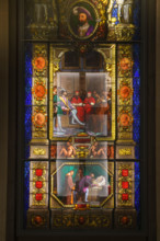 France, région Ile de France, Paris 1e arrondissement, musee du Louvre, escalier Colbert,  vitrail