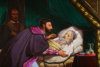 France, région Ile de France, Paris 1e arrondissement, musee du Louvre, escalier Colbert,  vitrail