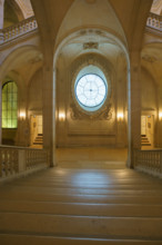 France, région Ile de France, Paris 1e arrondissement, musee du Louvre, escalier Le Fuel, vitraux