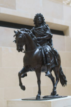 France, région Ile de France, Paris 1e arrondissement, musee du Louvre, cour Puget, statue equestre