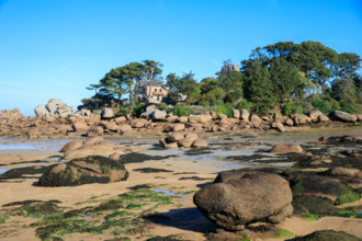 france, région Bretagne, Côtes d'Armor, côte de granit rose, Ploumanac'h, les rochers
