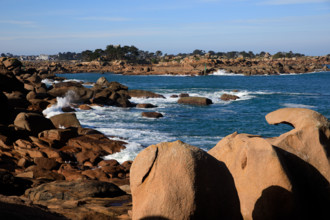 france, région Bretagne, Côtes d'Armor, côte de granit rose, Ploumanac'h, les rochers