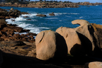 france, région Bretagne, Côtes d'Armor, côte de granit rose, Ploumanac'h, les rochers