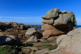 france, région Bretagne, Côtes d'Armor, côte de granit rose, Ploumanac'h, les rochers