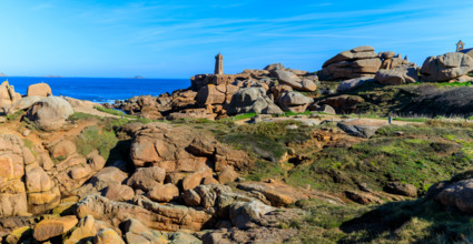 france, région Bretagne, Côtes d'Armor, côte de granit rose, Ploumanac'h, les rochers,