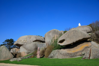 france, région Bretagne, Côtes d'Armor, côte de granit rose, Trégastel,, presqu'ile Renote,