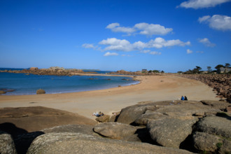 france, région Bretagne, Côtes d'Armor, côte de granit rose, Trégastel,, presqu'ile Renote,