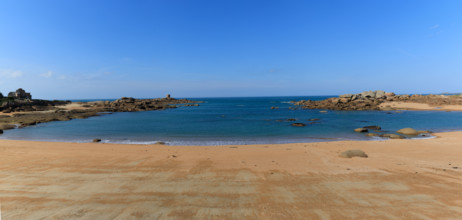 france, région Bretagne, Côtes d'Armor, côte de granit rose, Trégastel,, presqu'ile Renote,