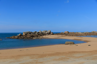 france, région Bretagne, Côtes d'Armor, côte de granit rose, Trégastel,, presqu'ile Renote,
