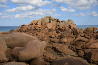 france, région Bretagne, Côtes d'Armor, côte de granit rose, Trégastel,, presqu'ile Renote,
