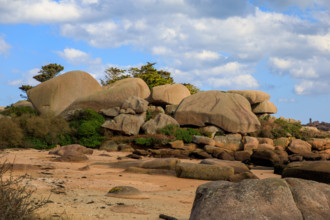 france, région Bretagne, Côtes d'Armor, côte de granit rose, Trégastel,, presqu'ile Renote,