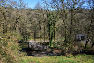 FRance, région Bretagne, Finistère, Huelgoat, les rochers, cahos de huelgoat, la roche tremblante,