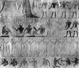 Bas-relief égyptien - Une fête -