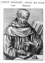 Saint Bernard - Abbé de Clairvaux - Gravure du XVIIe -