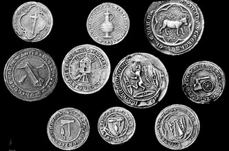 Seals of the Flemish communes against which Philip the Fair fought