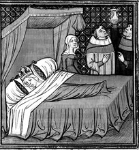 Clemence of Hungary has just given birth to John I, called the Posthumous