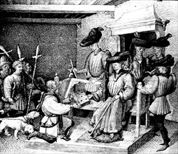 A veneur presents the Book of the Hunt to Gaston de Foix