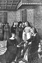 Jean Marot offering his book to Anne of Brittany