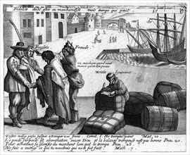 Caricature of French merchants