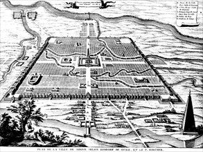 Plan de la ville de Ninive. Dressé par le père Kirsher.