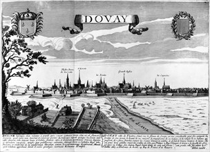 Vue de la ville de Douai - 1667 - Gravure de Jollain -