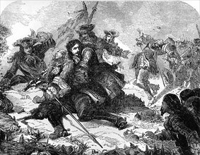 La mort de d'Artagnan au siège de Maastricht - Gravure du XIX° -