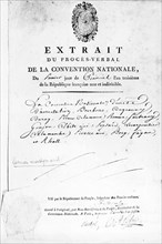 Decree of arrest of the French Convention