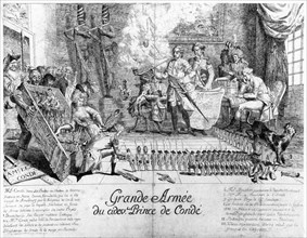 Caricature the Large Army of above Prince de Condé -