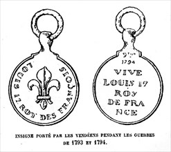Insigne porté par les Vendéens de 1793 à 1794.