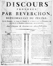 Speech of Reverchon, representative of the people