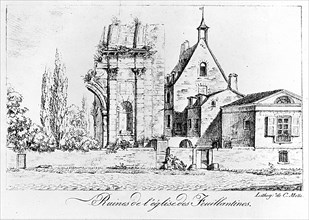 Ruins of the church of Feuillantines Engraving -