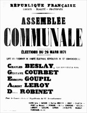 Elections. Liste des candidats. 26 mars 1871