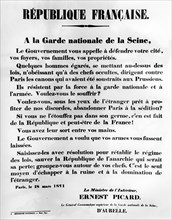 Ernest Picard calls the Garde Natiionale to defend the country.