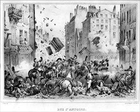 Les cavaliers de Marmont chargeant une barricade, juillet 1830