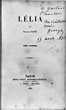 Cover of " Lélia ", George Sand 1833 -
