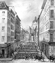 1848. Affrontements rue Culture Sainte Catherine à Paris.