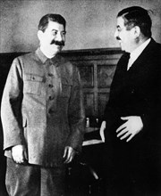 Laval and Stalin meeting in Moscow in 1935