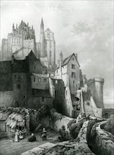 Vue du Mont Saint-Michel (gravure du XIXe siècle).