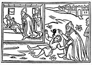 Scène d'exorcisme au 16e siècle