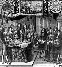 Louis XIV dans son cabinet de travail.