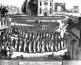 Procession of pilgrims to Compostela