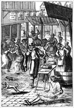 Fish market in Paris in 1654