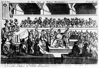 Marie-Antoinette in front of the revolutionary tribunal.
