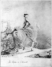 Marie-Antoinette à cheval.